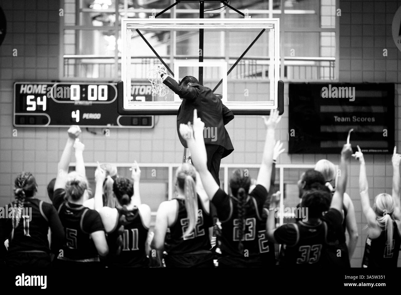 Lubbock Christian University women's basketball in action against Texas Woman's University in the NCAA Division II South Central Regional Championship. Stock Photo