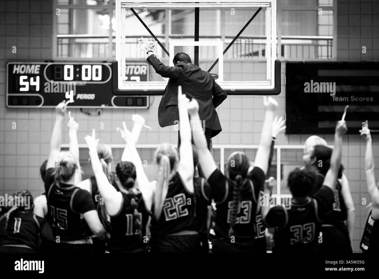 Lubbock Christian University women's basketball in action against Texas Woman's University in the NCAA Division II South Central Regional Championship. Stock Photo