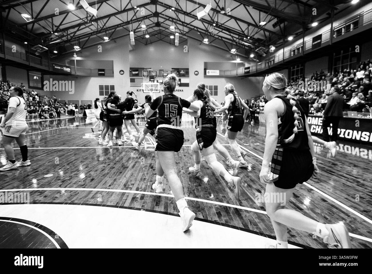 Lubbock Christian University women's basketball in action against Texas Woman's University in the NCAA Division II South Central Regional Championship. Stock Photo
