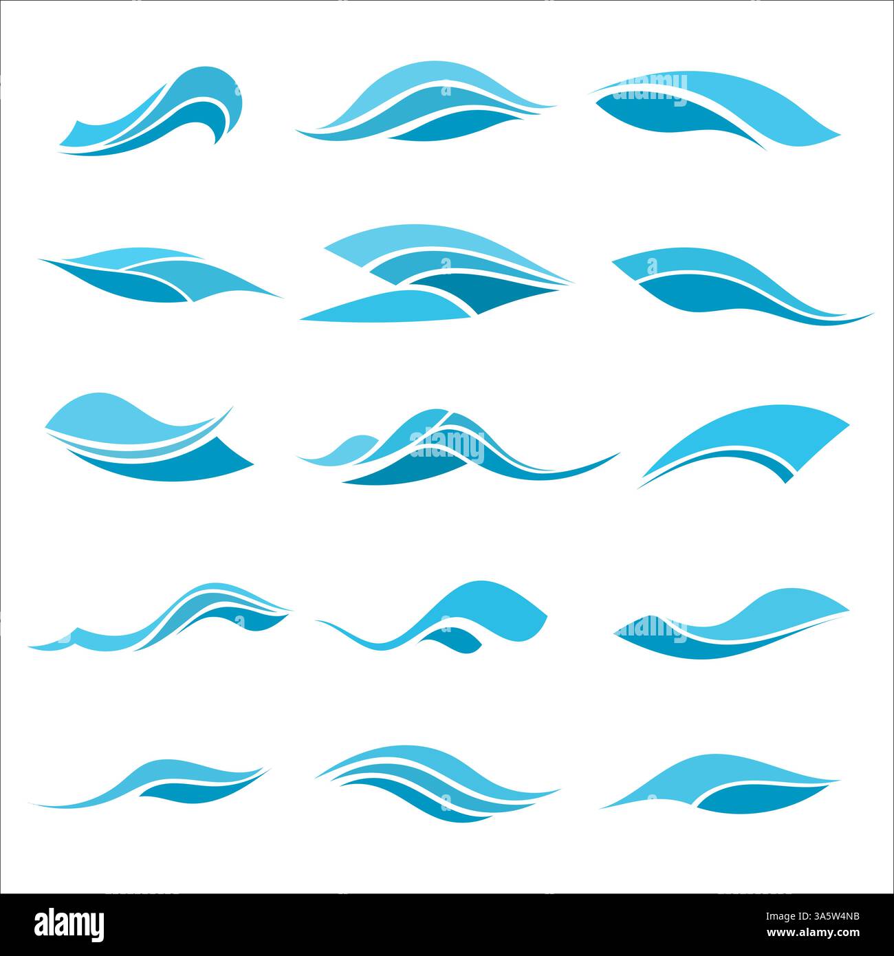 Set of wave elements in flat graphic style Stock Vector Image & Art - Alamy