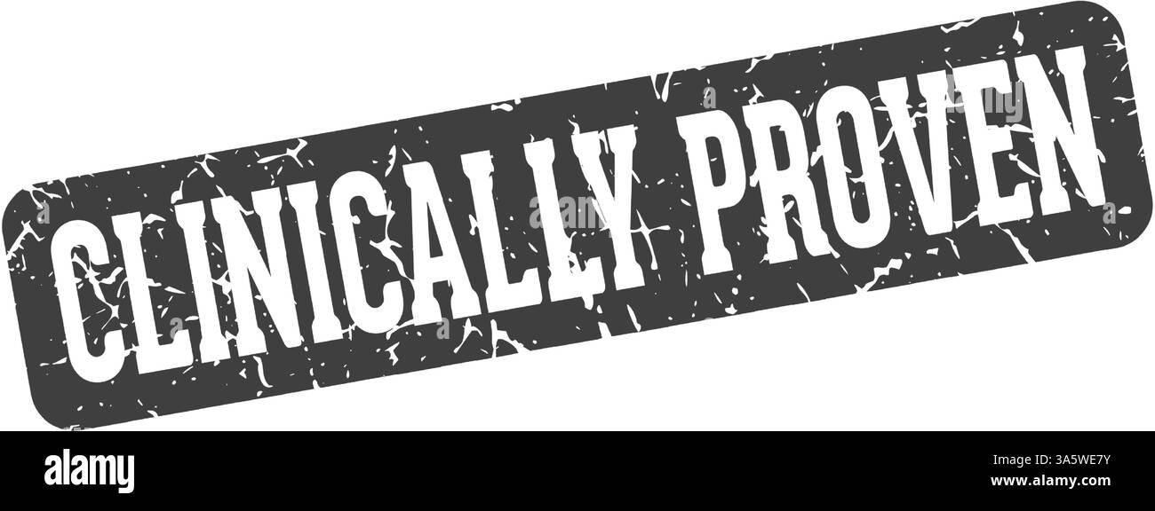 clinically proven stamp. clinically proven rectangular sign isolated on transparent background Stock Vector