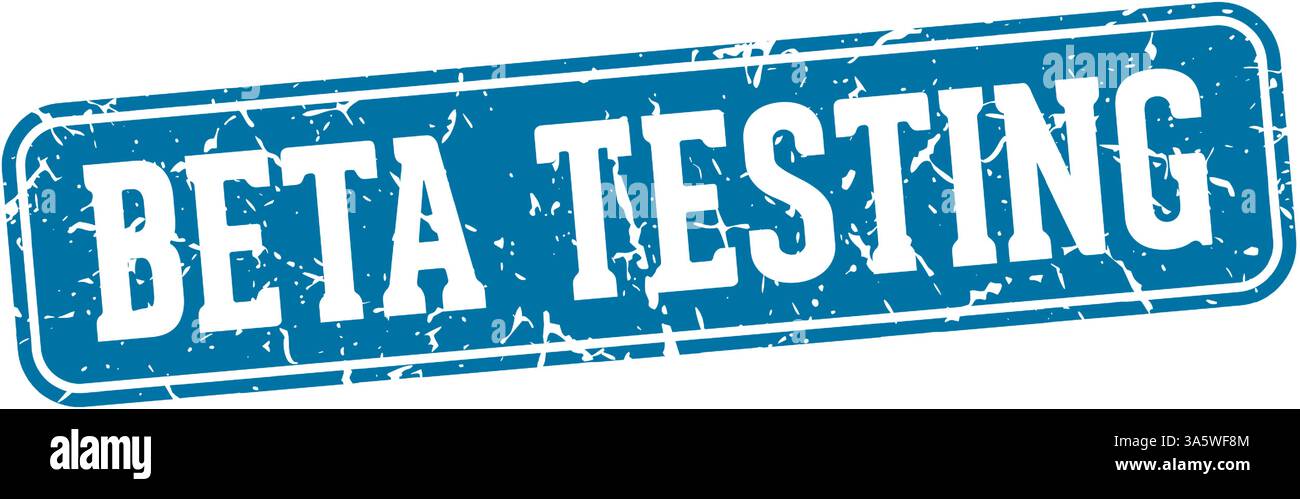 beta testing stamp. beta testing rectangular sign isolated on transparent background Stock Vector