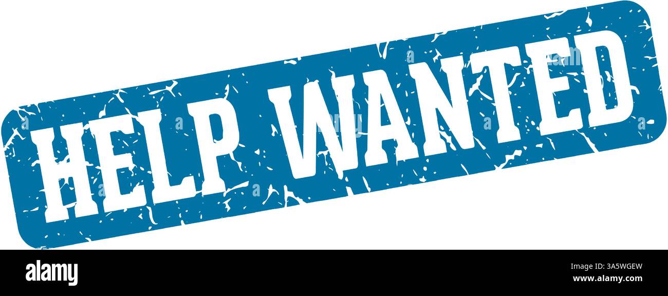 help wanted stamp. help wanted rectangular sign isolated on transparent background Stock Vector