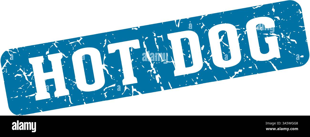 hot dog stamp. hot dog rectangular sign isolated on transparent background Stock Vector