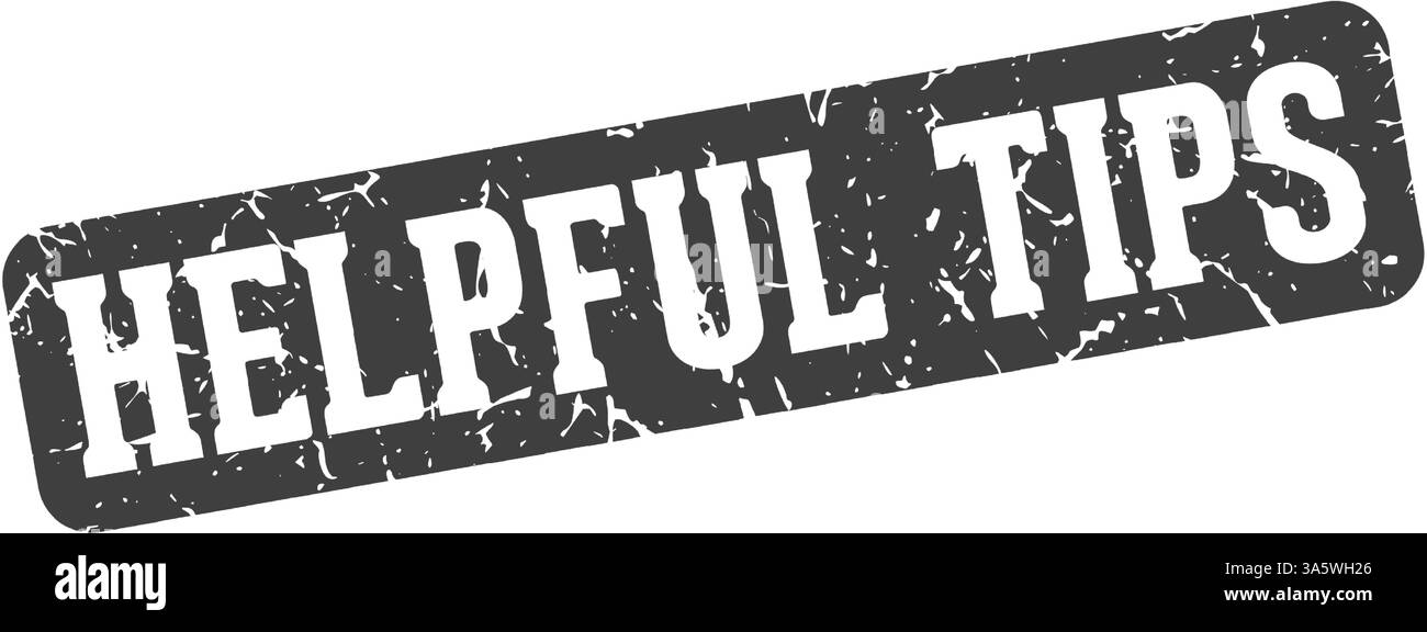 helpful tips stamp. helpful tips rectangular sign isolated on transparent background Stock Vector