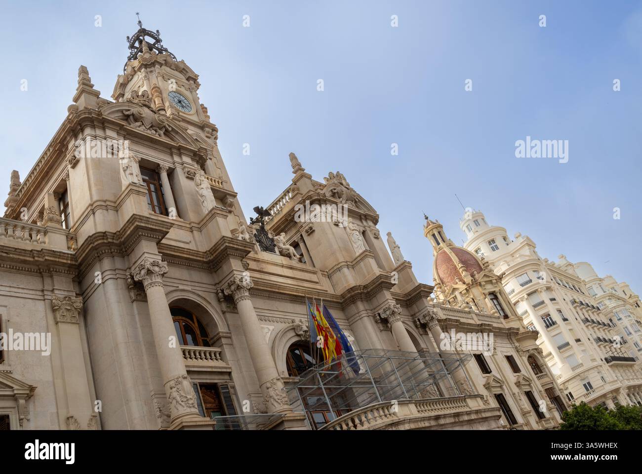 Valencia City Hall, Spain, an iconic historic building in Plaza del ...