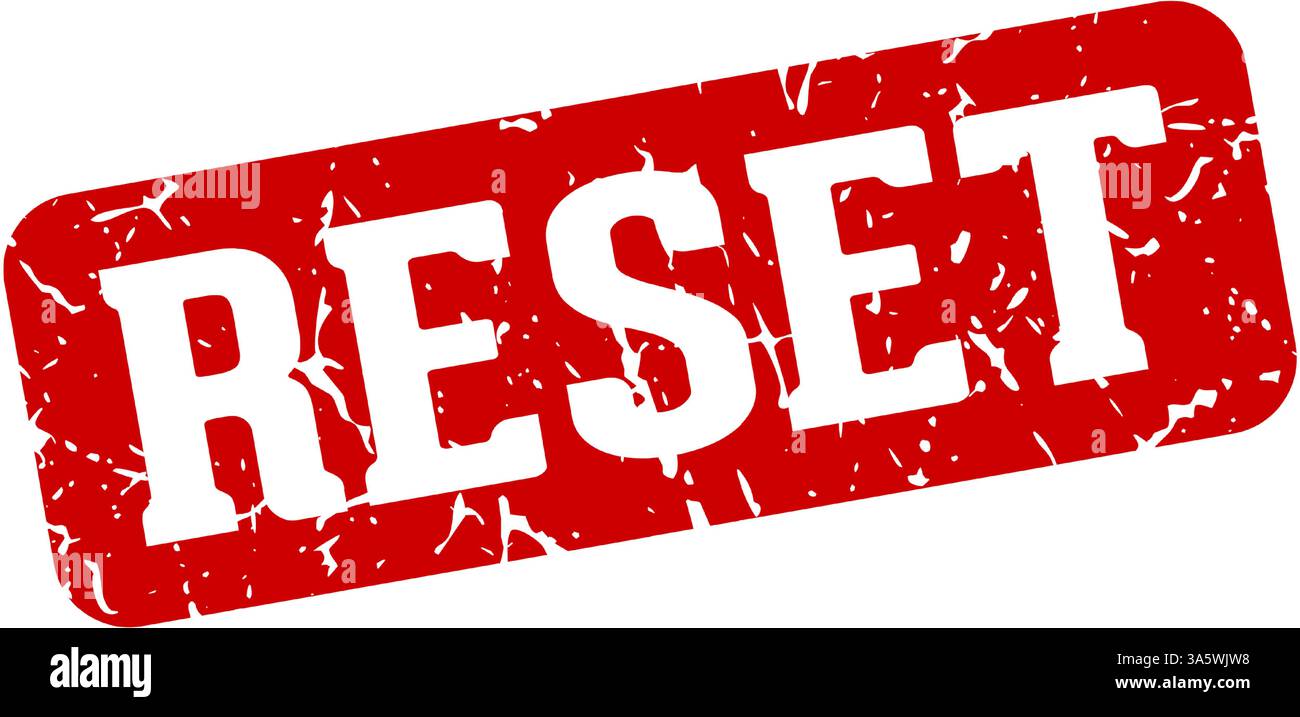 reset stamp. reset rectangular sign isolated on transparent background Stock Vector