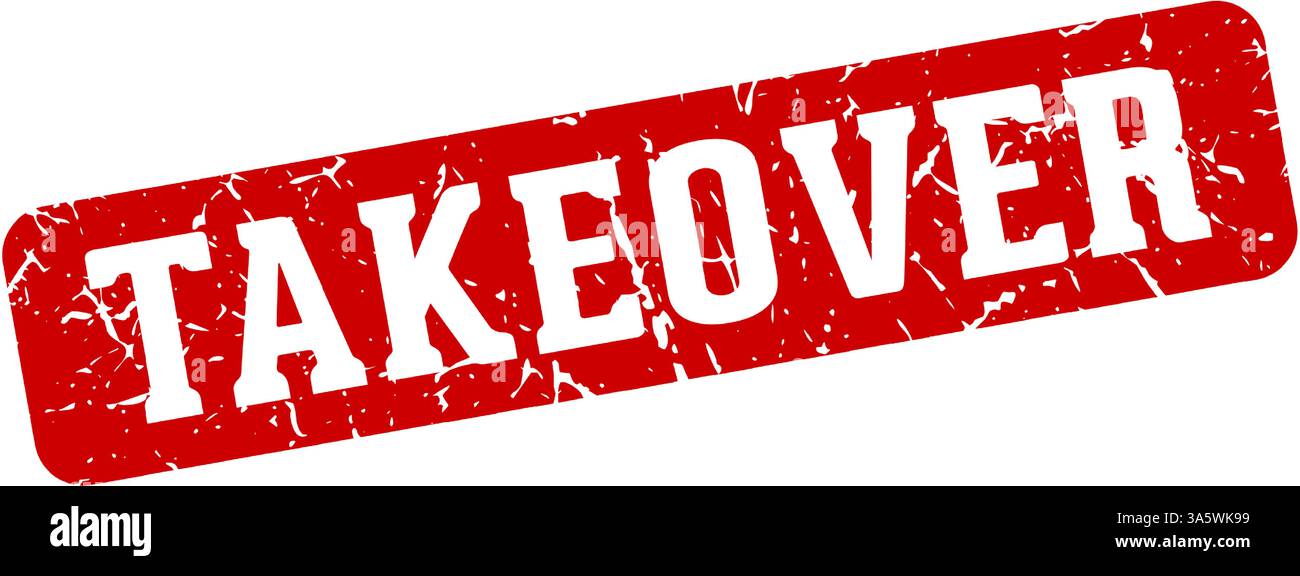 takeover stamp. takeover rectangular sign isolated on transparent background Stock Vector