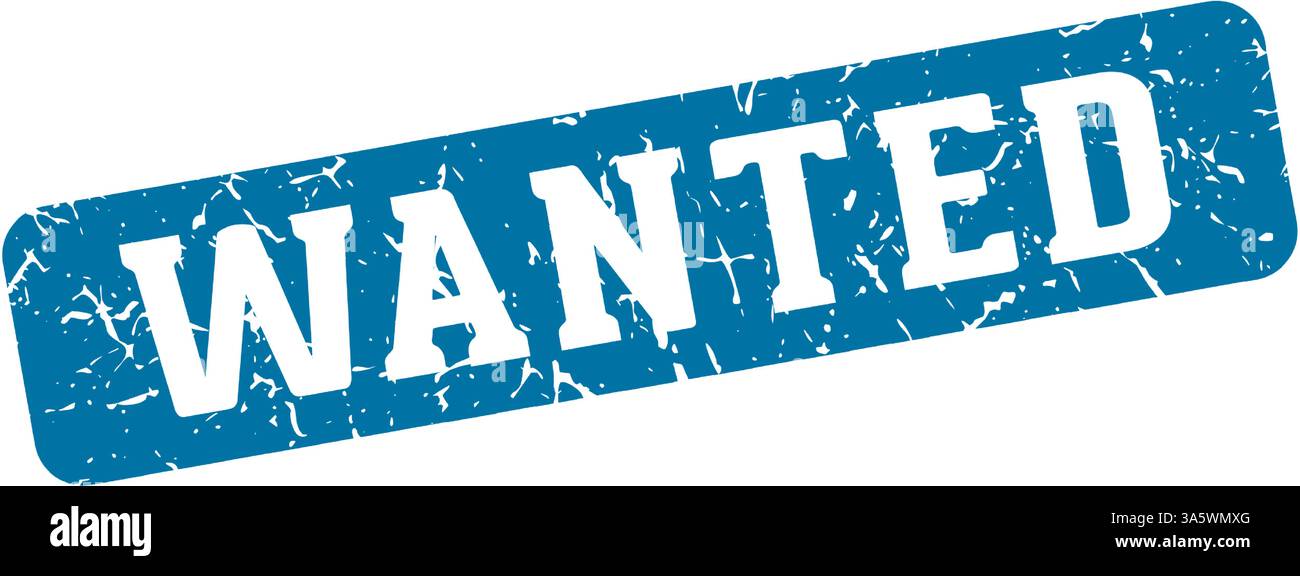 wanted stamp. wanted rectangular sign isolated on transparent background Stock Vector