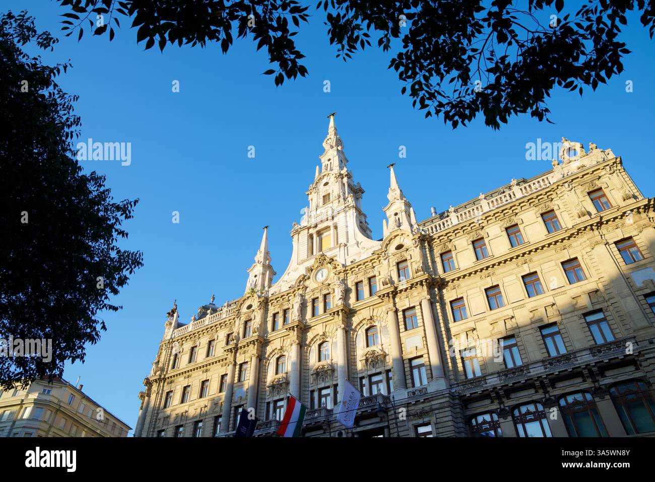Budapest, Hungary - August 1, 2024: Exterior view of the luxurious hotel where the famous Cafe New York is located Stock Photo