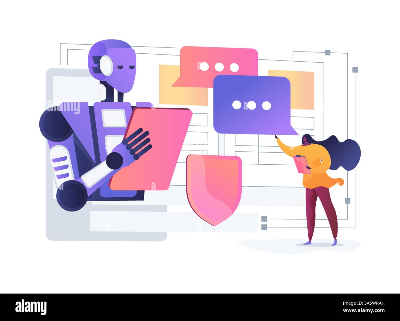 AI-Backed Customer Support abstract concept vector illustration Stock ...