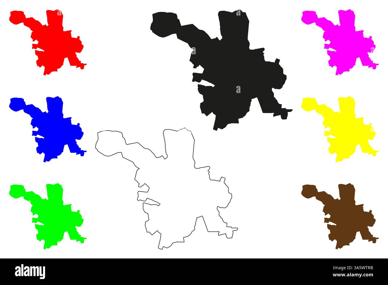 Botad city (Republic of India, State of Gujarat) map vector ...