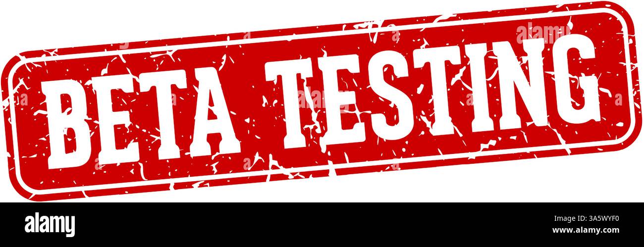 beta testing stamp. beta testing rectangular sign isolated on transparent background Stock Vector