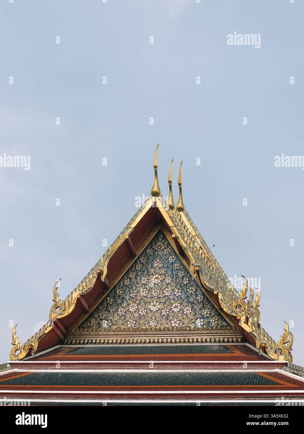 A Detailed Photo of a Temple in Bangkok – Ornate Architecture and Cultural Heritage - Smartphone Captured Stock Image