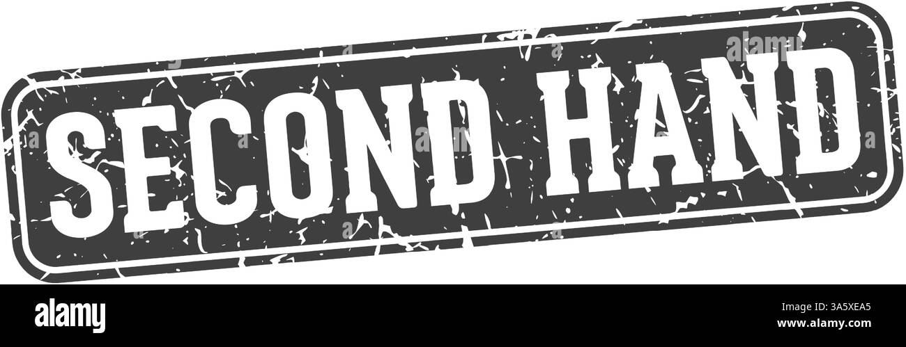 second hand stamp. second hand rectangular sign isolated on transparent background Stock Vector