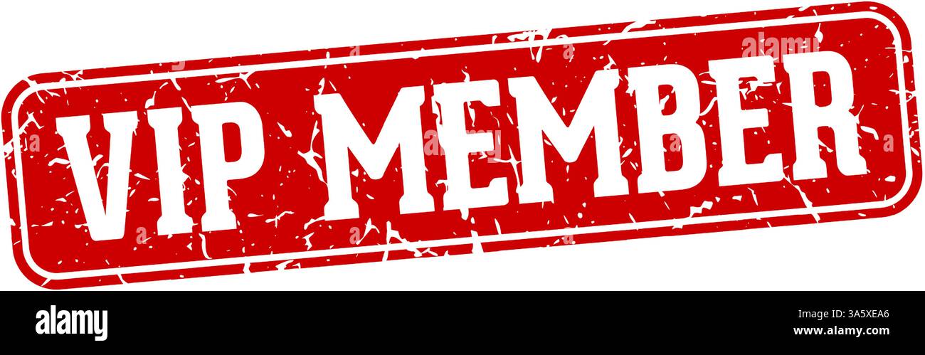 vip member stamp. vip member rectangular sign isolated on transparent background Stock Vector