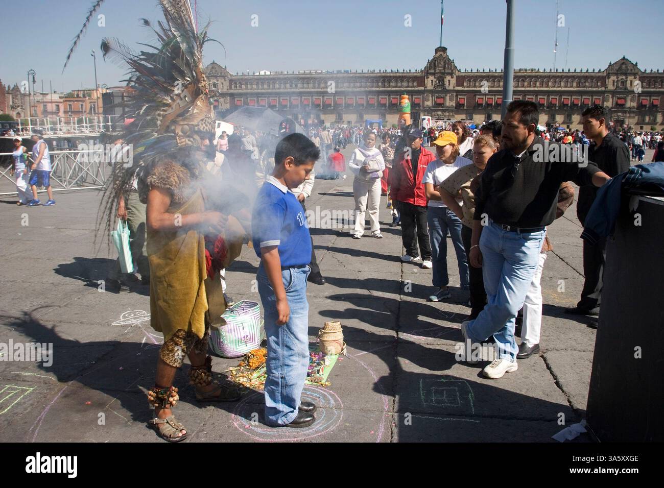 Nov 06, 2004; Mexico City, DF, MEXICO; A Nahuatl (Aztec) priest ...