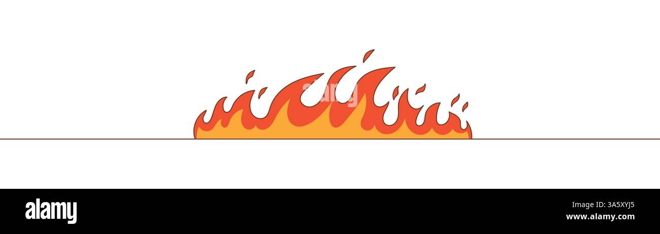 Continuous drawing of fire in one line. Fire flame one line art vector ...