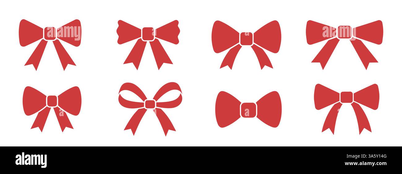 Set of bows isolated on white background. . Vector illustration Stock ...
