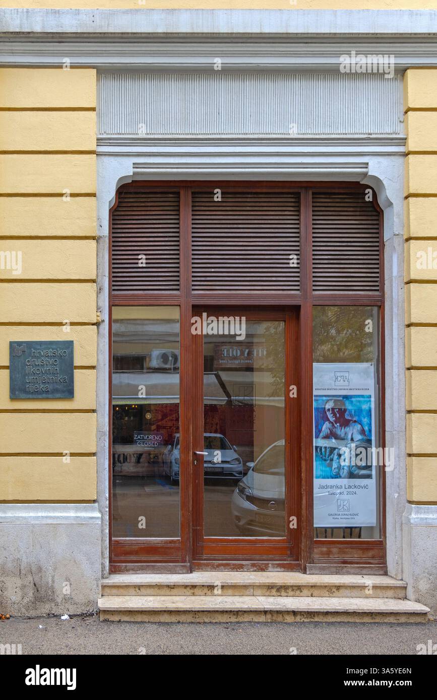 Rijeka, Croatia - October 24, 2024: Entrance to Art Gallery Juraj ...