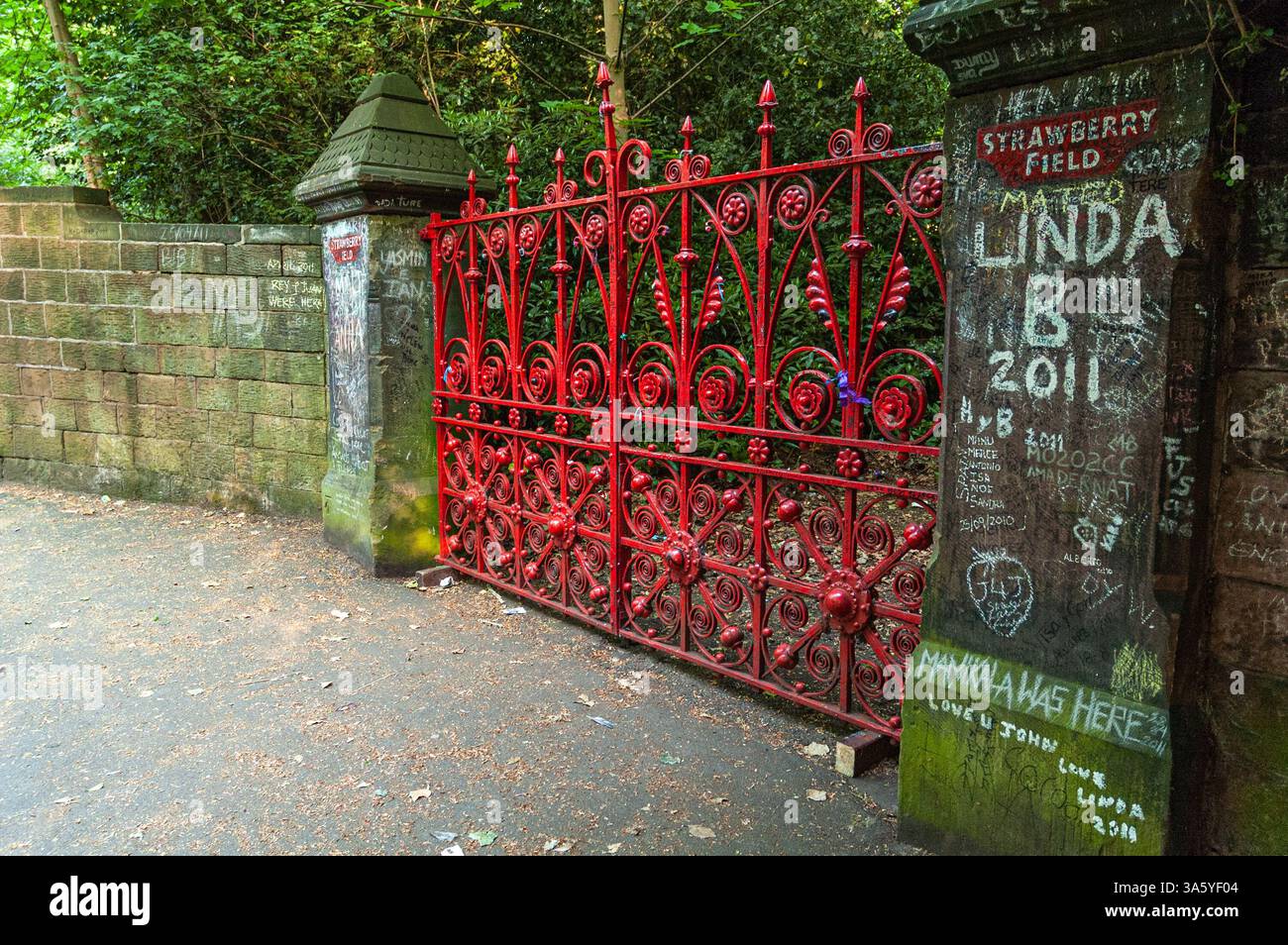 Strawberry Field is a Salvation Army site in Woolton, Liverpool. The site became famous after the release of the Beatles ‘Strawberry Fields Forever' Stock Photo