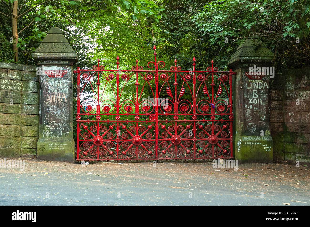 Strawberry Field is a Salvation Army site in Woolton, Liverpool. The site became famous after the release of the Beatles ‘Strawberry Fields Forever' Stock Photo