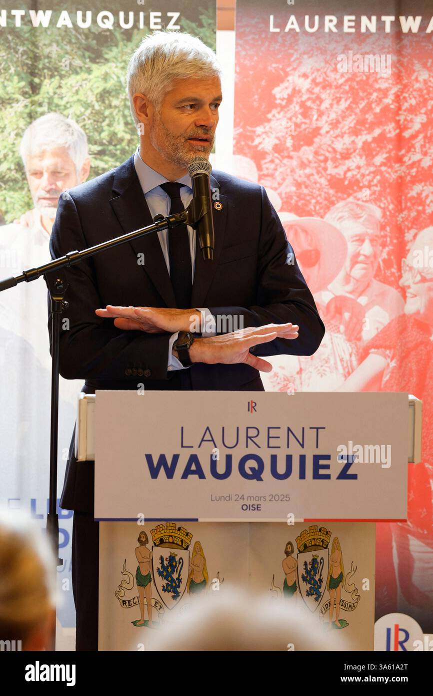 Compiegne, France. 24th Mar, 2025. President of the parliementary group ...