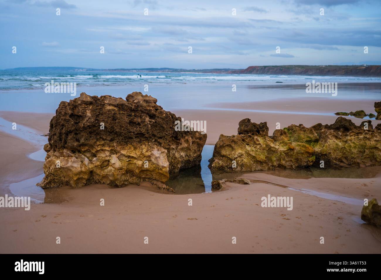 Basleal Rocks and formations on Praia Baleal-Norte beach in Baleal Island ...