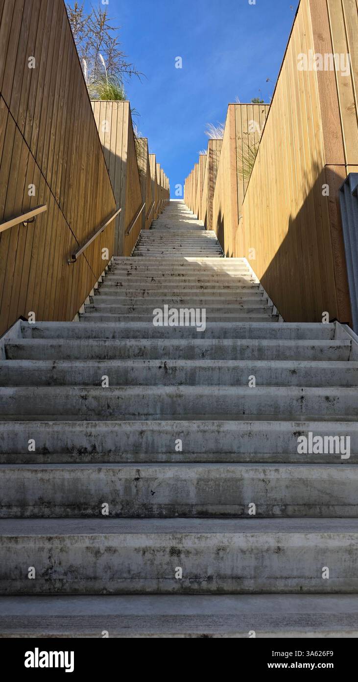 Staircase in modern building and the blue sky - Smartphone Captured Stock Image