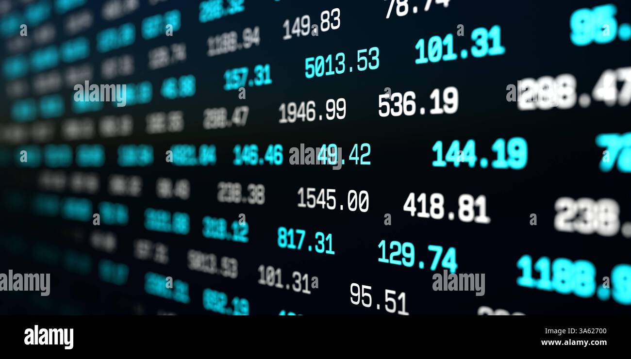 Numbers, data, fiancial figures in blue. Numbers, data, fiancial ...