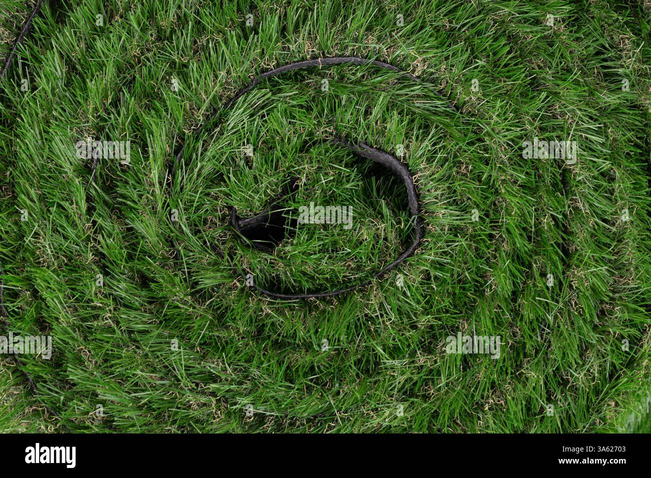 Rolled Artificial Grass Turf Texture Stock Photo