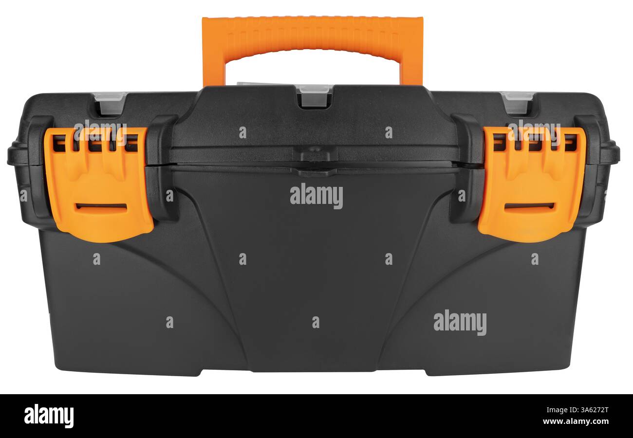 plastic tool case, tool box on white background. Stock Photo