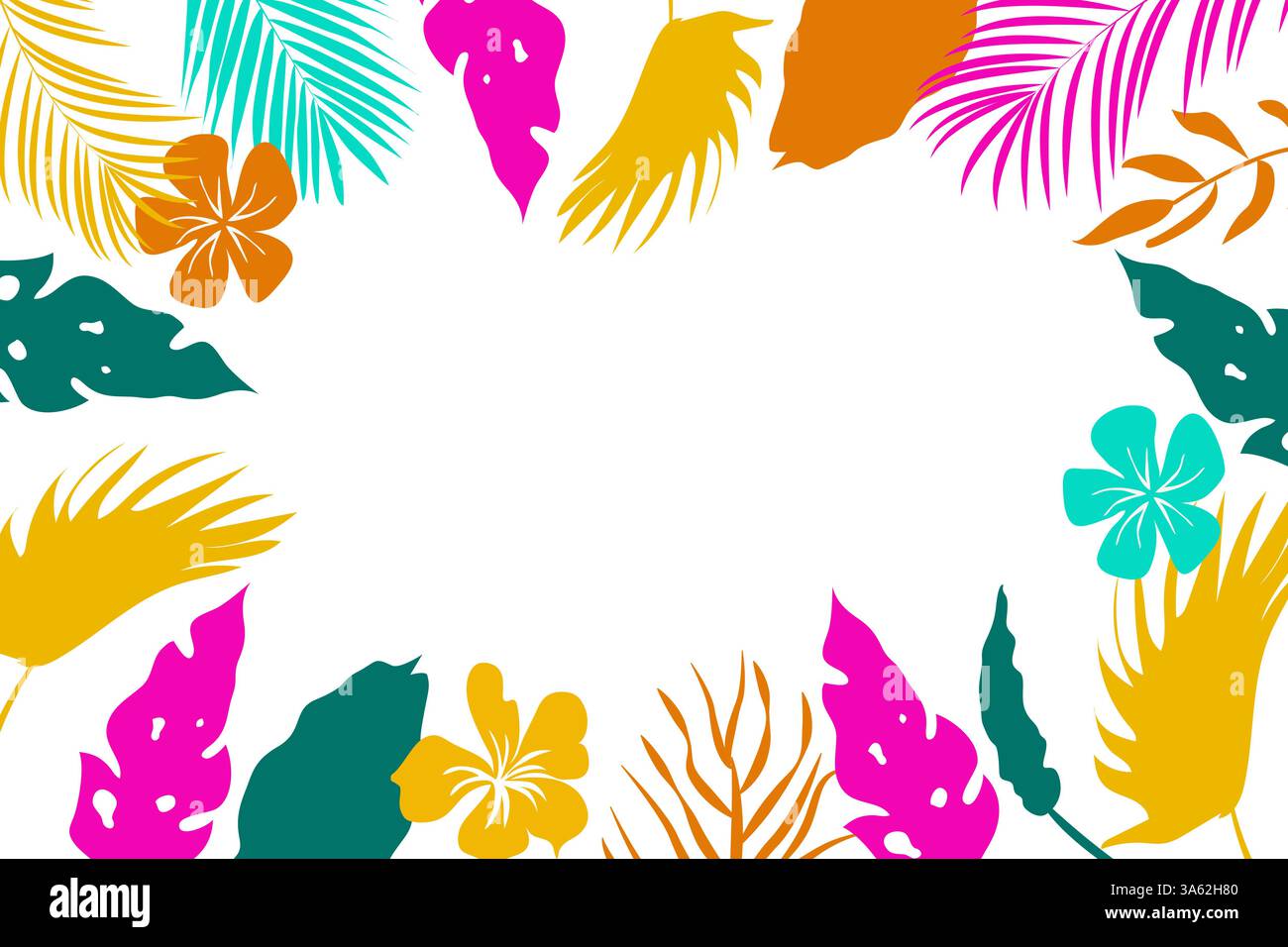 Summer background with tropical leaves. Vector Stock Vector Image & Art ...