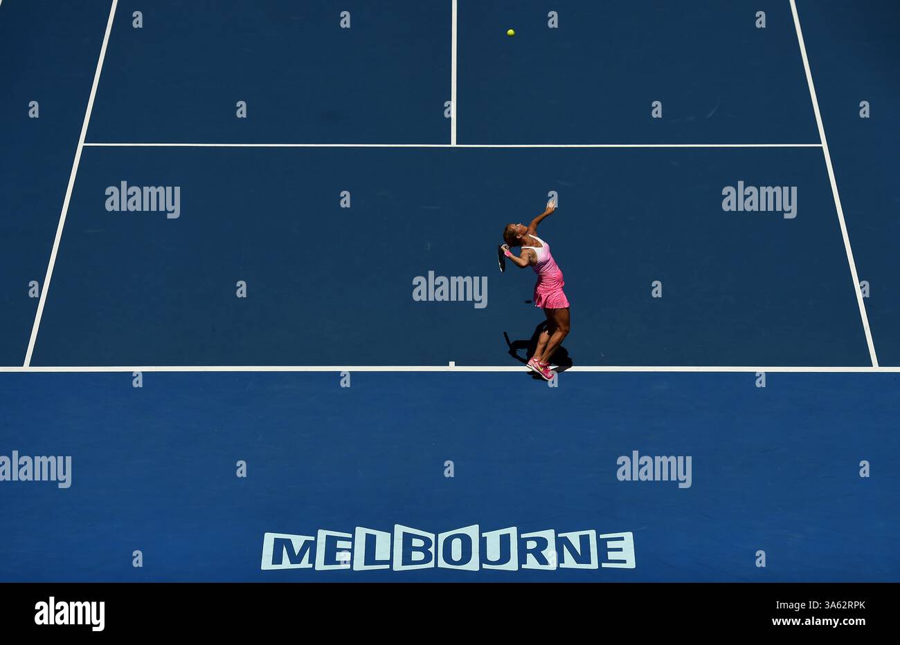 Jan. 21, 2015 - Melbourne, VICTORIA, AUSTRALIA - Czech Klara Koukalova in action during her match against Germany's Julia Goerges on day 3 of the Australian Open tennis on Show Court 3 in Melbourne, Australia. (Credit Image: Â© Theo Karanikos/ZUMAPRESS.com (Credit Image: © Theo Karanikos/ZUMA Wire) Stock Photo