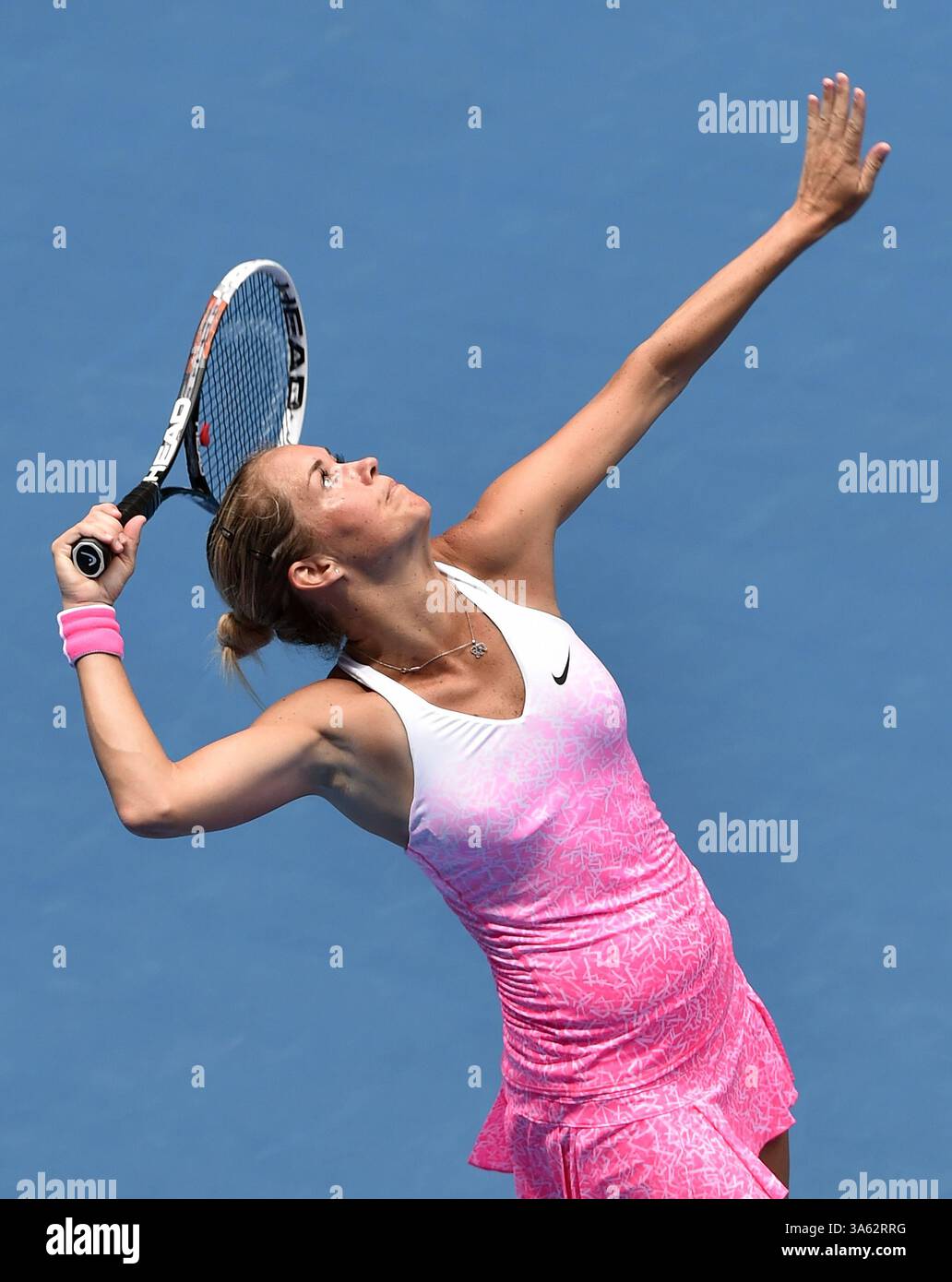 Jan. 21, 2015 - Melbourne, VICTORIA, AUSTRALIA - Czech Klara Koukalova in action during her match against Germany's Julia Goerges on day 3 of the Australian Open tennis on Show Court 3 in Melbourne, Australia. (Credit Image: Â© Theo Karanikos/ZUMAPRESS.com (Credit Image: © Theo Karanikos/ZUMA Wire) Stock Photo