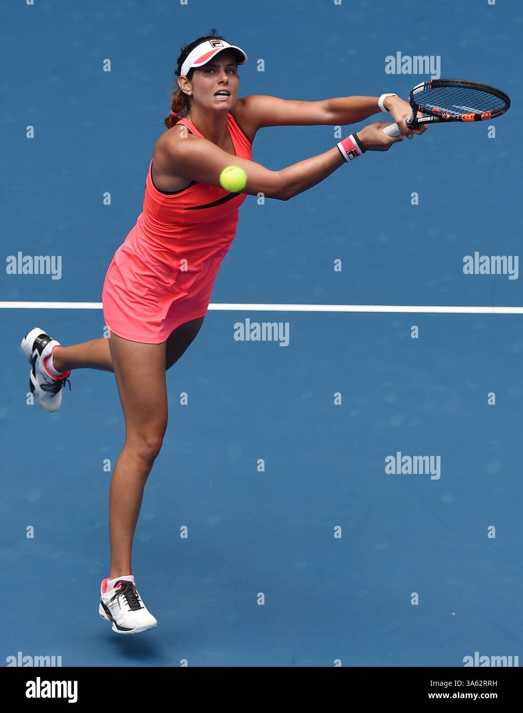 Jan. 21, 2015 - Melbourne, VICTORIA, AUSTRALIA - Germany's Julia Goerges in action during her match against Czech Republic's Klara Koukalova on day 3 of the Australian Open tennis on Show Court 3 in Melbourne, Australia. (Credit Image: Â© Theo Karanikos/ZUMAPRESS.com (Credit Image: © Theo Karanikos/ZUMA Wire) Stock Photo