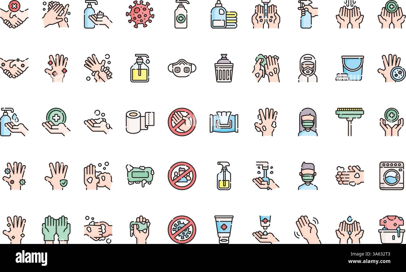 Hygiene and disinfection icons High-Quality Vector Icons Collection ...