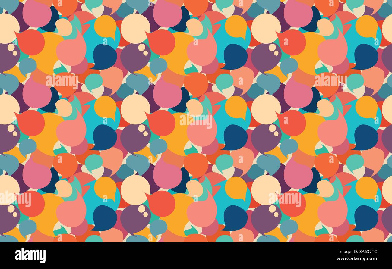 Vector Seamless pattern Colored Speech Bubbles Stock Vector
