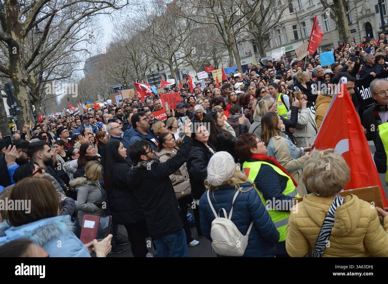 Berlin, Germany - March 23, 2025 - More than a thousand people ...