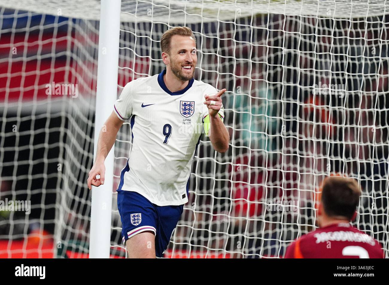 England's Harry Kane celebrates scoring their side's second goal of the