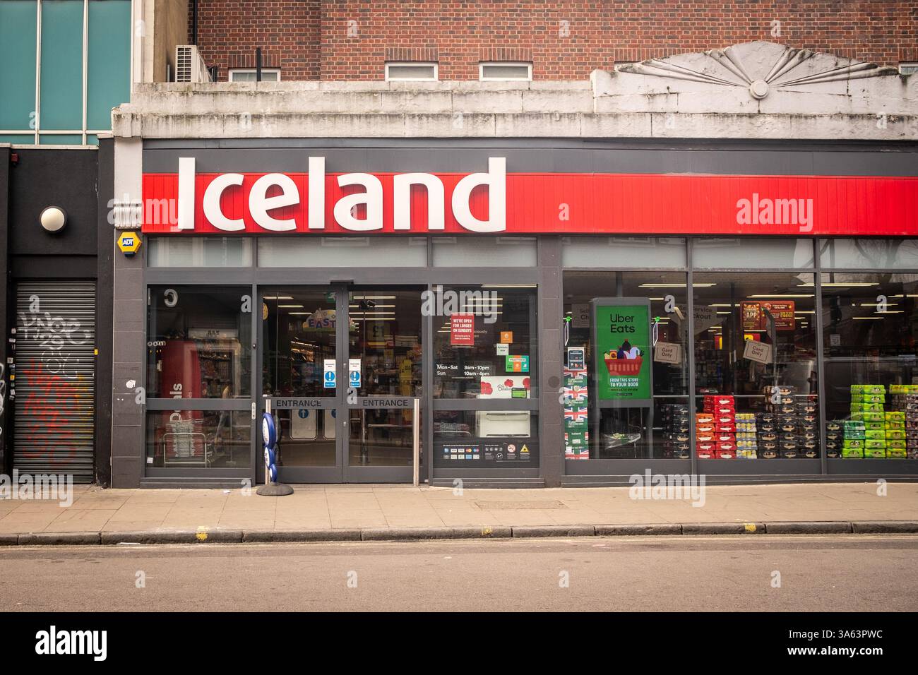 LONDON- MARCH 4, 2025: Iceland supermarket on Camden high street. British frozen food retailer Stock Photo