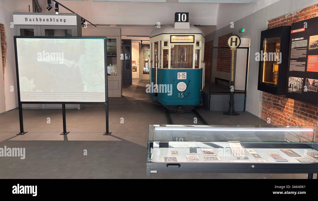 Inside the Radogoszcz Martyrdom Branch Museum. Fabric factory and World War Two torture prison in Łódź, Poland. WW2 historic location - Smartphone Captured Stock Image