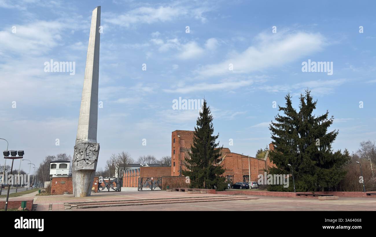 Radogoszcz Martyrdom Branch Museum. Fabric factory and World War Two torture prison in Łódź, Poland. WW2 historic location - Smartphone Captured Stock Image
