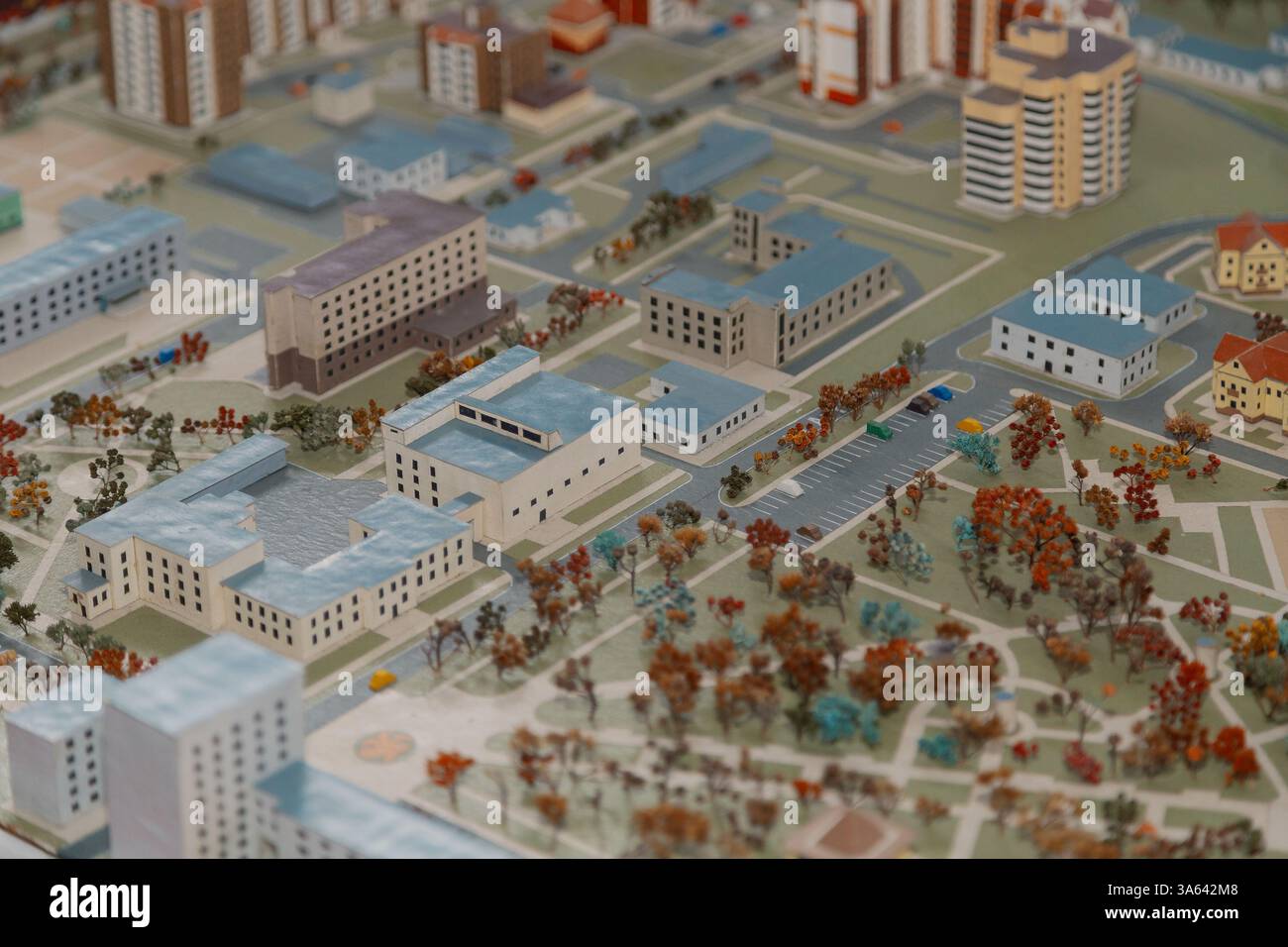 Mini layout of the city of streets and houses. city concept Stock Photo ...