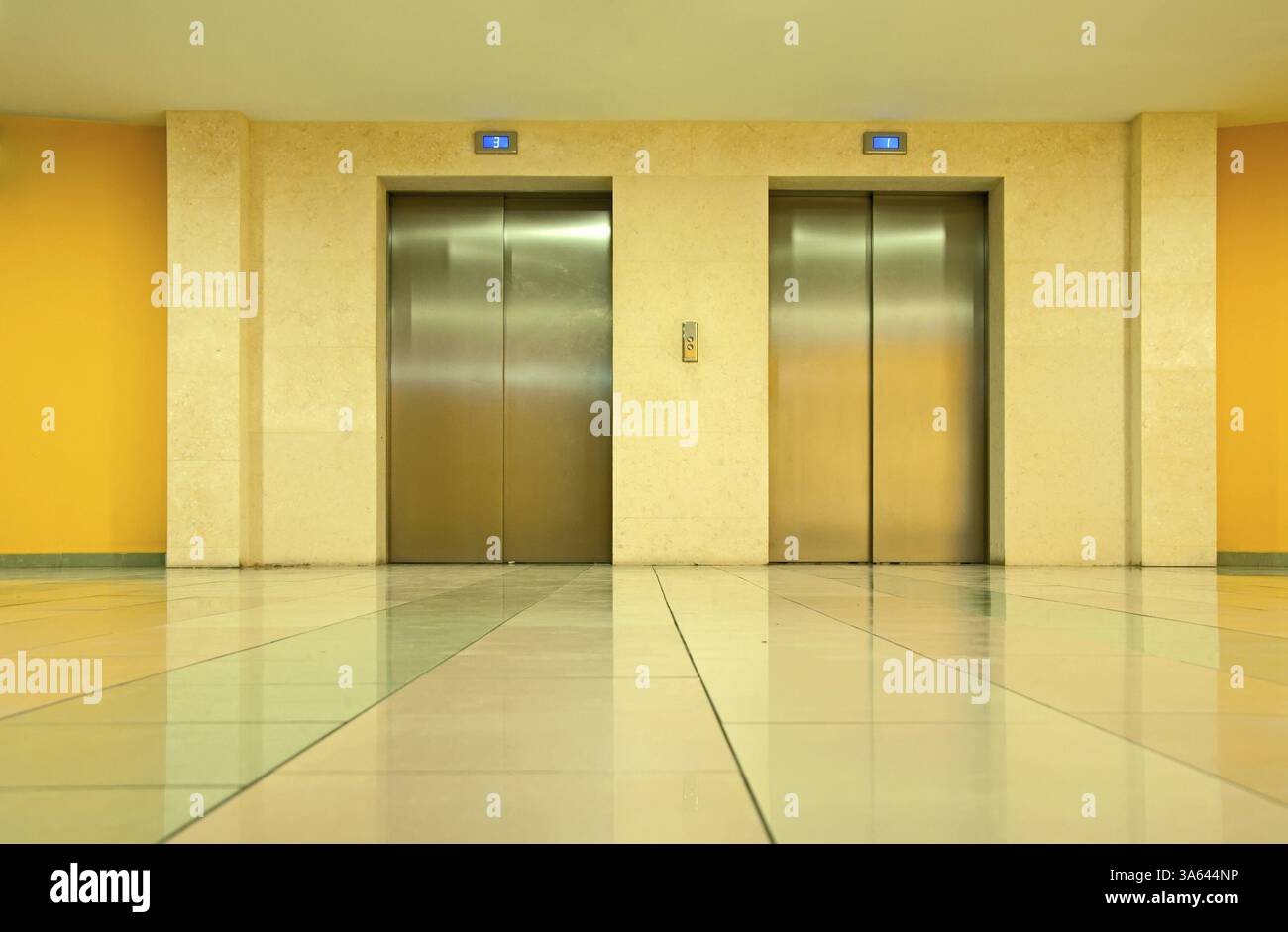 Two elevator doors in a luxurious building Stock Photo
