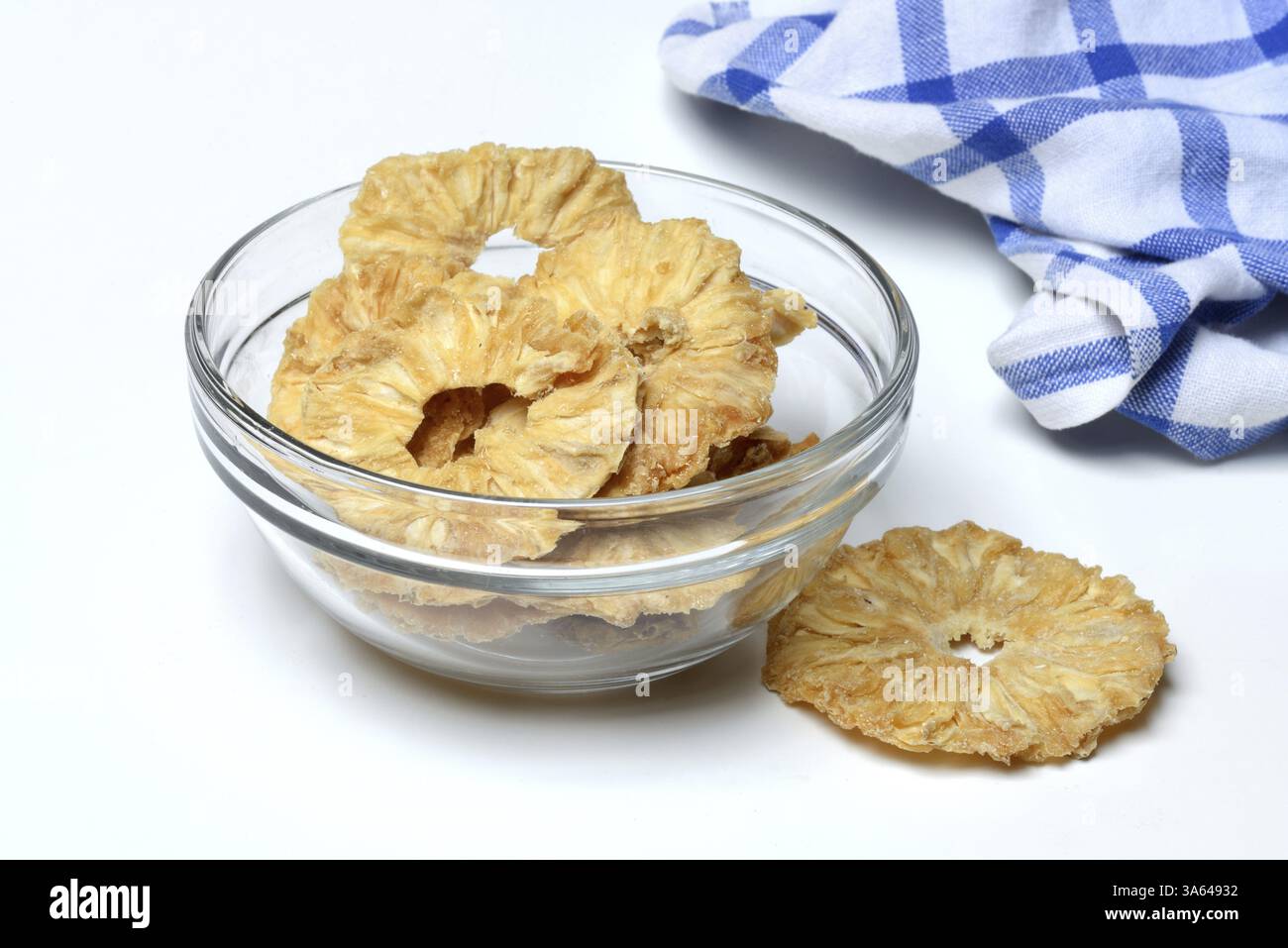 Dried pineapple slices in peel, dried fruit Stock Photo