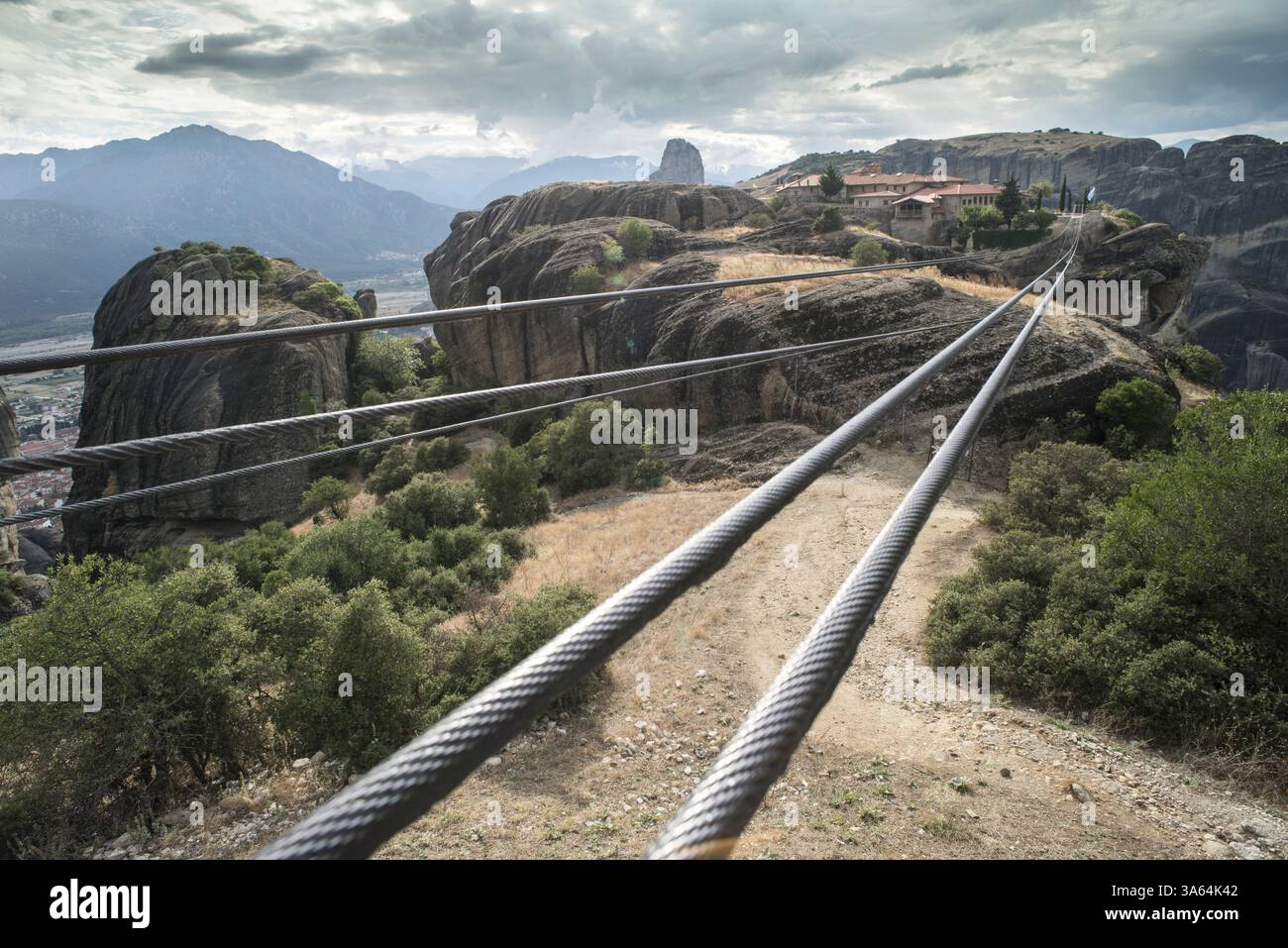 Lift in Meteora in Greece. Meteora is the monasteries on the top of the ...