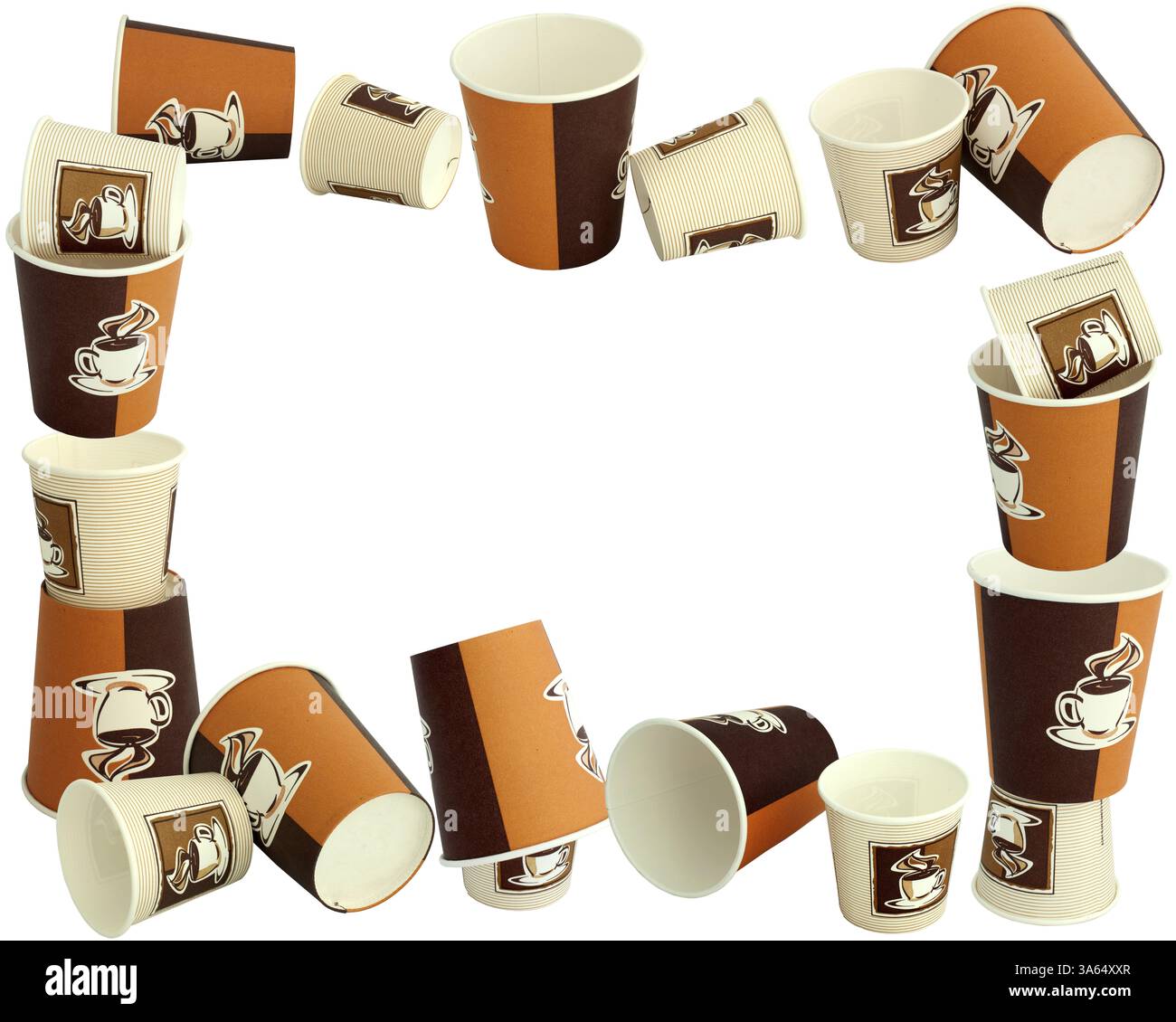 Paper Mugs. Coffee cups white isolated Stock Photo - Alamy