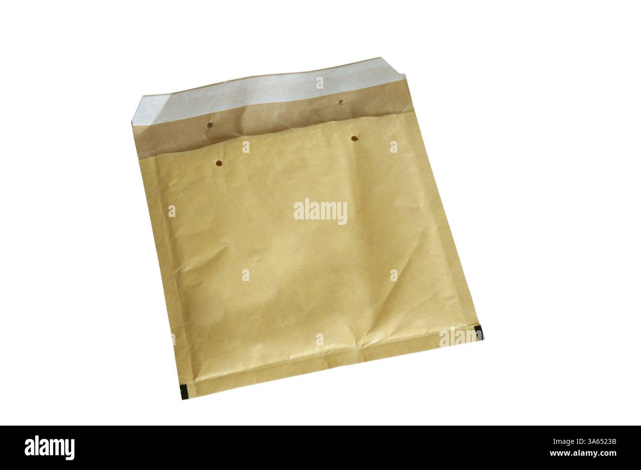 Yellow packaging envelope isolated on white Stock Photo