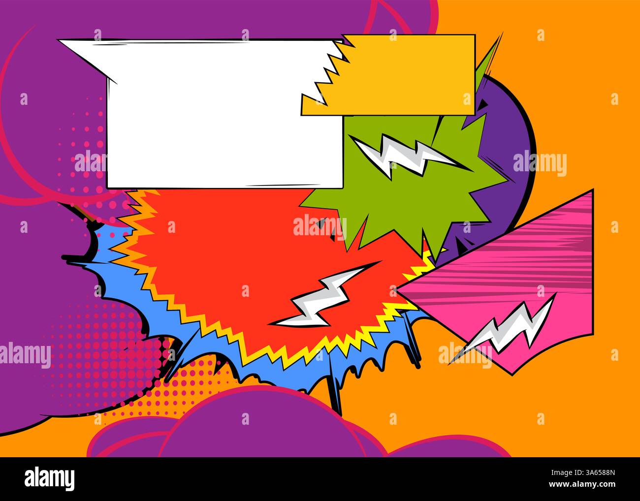 Cartoon background, comic book backdrop. Retro vector comics pop art ...